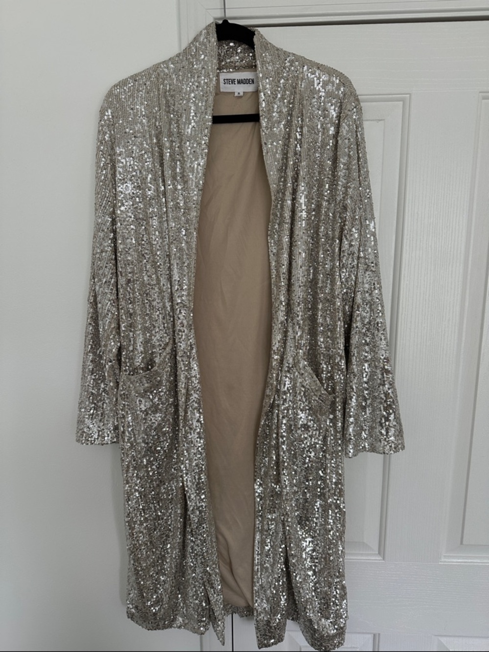 Steve Madden Gold/Silver Sequin Open Duster
